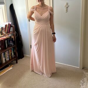 Bill Levkoff Petal Pink Off the Shoulder Dress